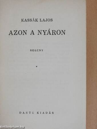 Azon a nyáron