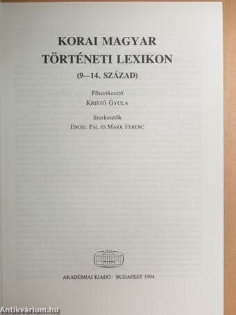 Korai magyar történeti lexikon (9-14. század)