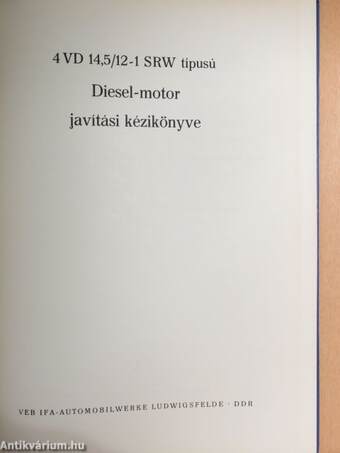 4 VD 14,5/12-1 SRW típusú Diesel-motor javítási kézikönyve