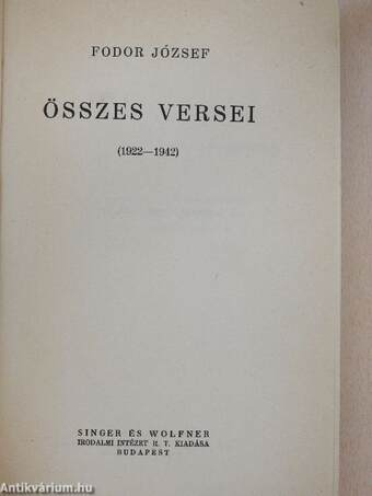 Fodor József összes versei