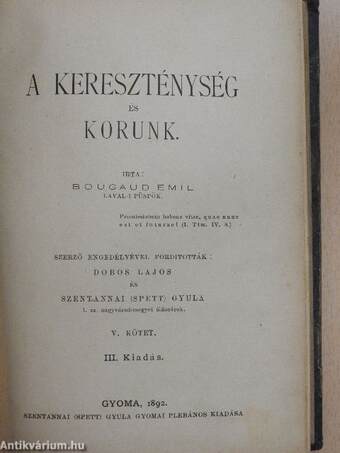 A kereszténység és korunk V. (töredék)