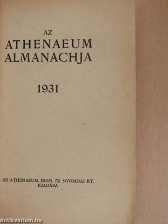 Az Athenaeum almanachja 1931