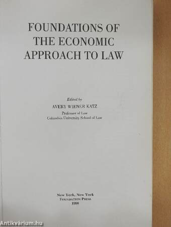 Foundations of the Economic Approach to Law