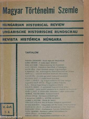 Magyar Történelmi Szemle V. évfolyam 1-4.