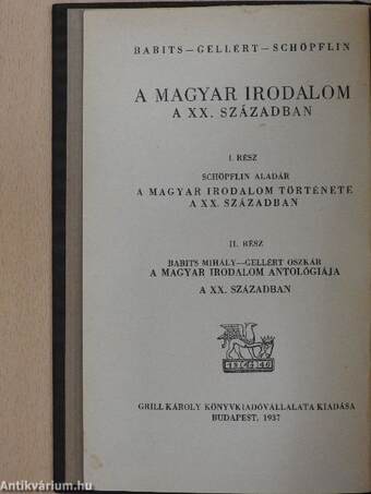 A magyar irodalom története a XX. században