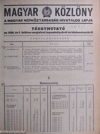 Magyar Közlöny 1956. január-december