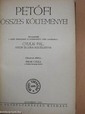 Petőfi összes költeményei