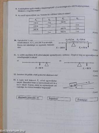 Fizikai feladatsorok középiskolába készülőknek