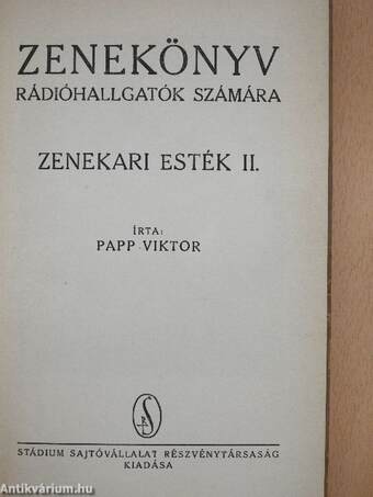 Zenekönyv rádióhallgatók számára - Zenekari esték II.