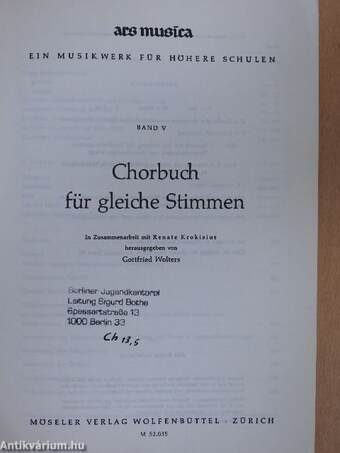 Chorbuch für gleiche Stimmen