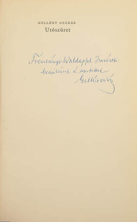 Utószüret (dedikált példány)