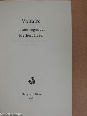 Voltaire összes regényei és elbeszélései