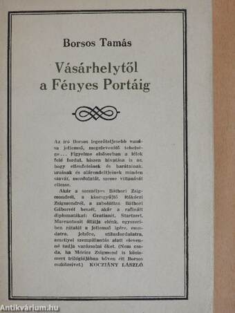 Vásárhelytől a Fényes Portáig