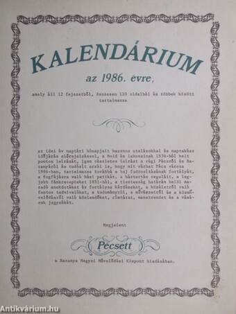 Kalendárium az 1986. évre