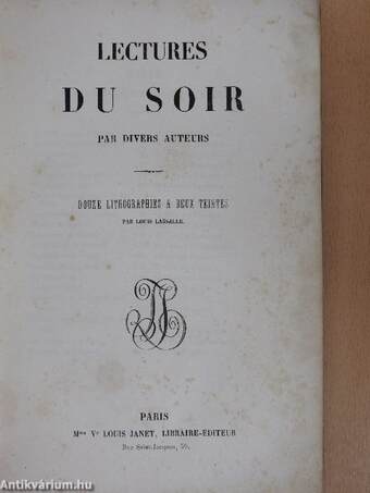 Lectures du soir par divers auteurs (Dessewffy Arisztid könyvtárából)