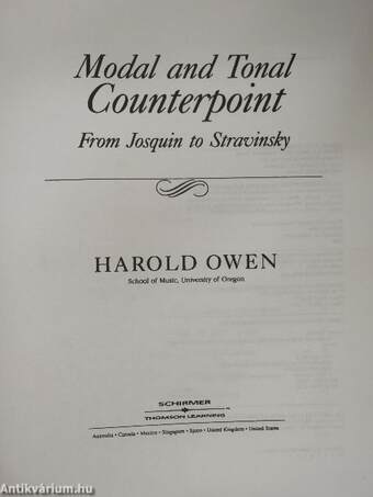 Modal and Tonal Counterpoint