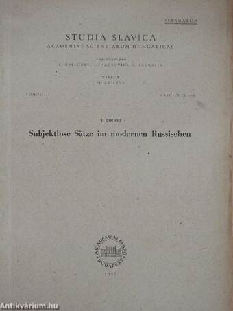 Subjektlose Sätze im modernen Russischen