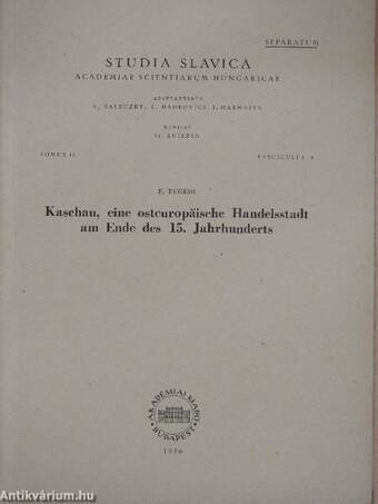 Kaschau, eine osteuropäische Handelsstadt am Ende des 15. Jahrhunderts