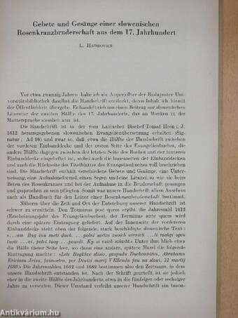 Gebete und Gesänge einer slowenischen Rosenkranzbruderschaft aus dem 17. Jahrhundert