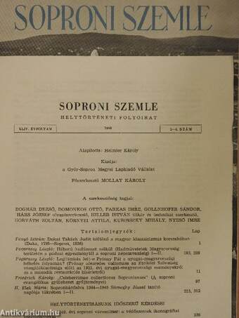 Soproni Szemle 1991/1-4.