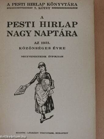 A Pesti Hirlap Nagy Naptára az 1931. közönséges évre