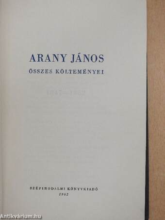 Arany János összes költeményei I-III.