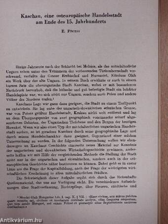 Kaschau, eine osteuropäische Handelsstadt am Ende des 15. Jahrhunderts