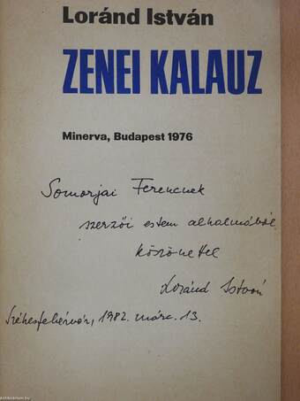 Zenei kalauz (dedikált példány)