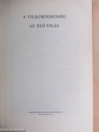 A kultúra világa - A világmindenség/Az élő világ