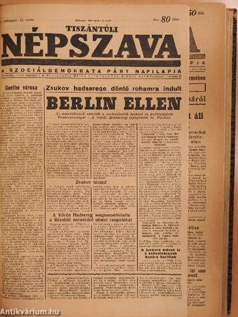 Debreceni szabad szó/Népszava/Tisztántúli népszava 1945-1946. (vegyes számok) (105 db)