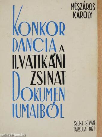 Konkordancia a II. Vatikáni Zsinat dokumentumaiból