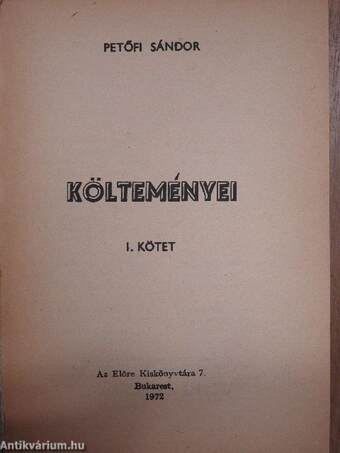 Petőfi költeményei I-III.