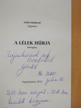 A lélek húrja (dedikált példány)