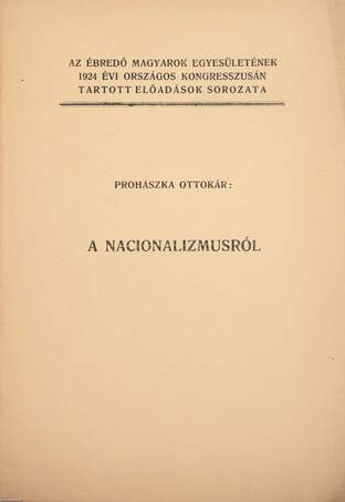A nacionalizmusról