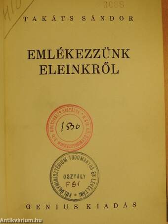 Emlékezzünk eleinkről