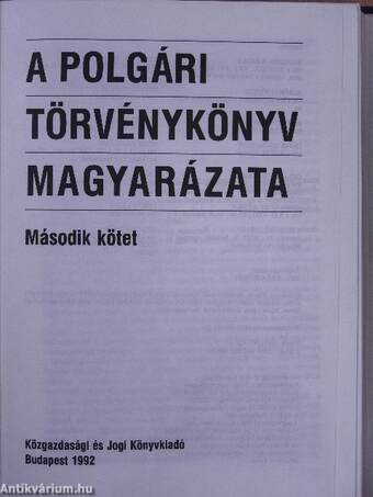 A polgári törvénykönyv magyarázata 2. (töredék)