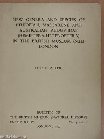 New Genera and Species of Ethiopian, Mascarene and Australian Reduviidae (Hemiptera-Heteroptera) in the British Museum (N.H.), London