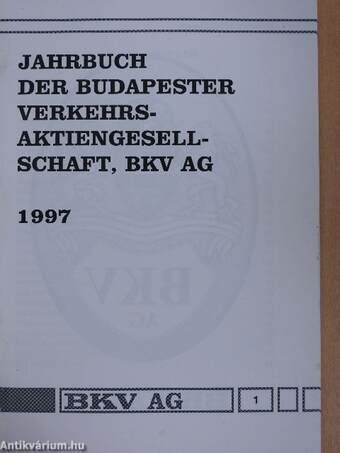 Jahrbuch der Budapester verkehrsaktiengesellschaft, BKV AG