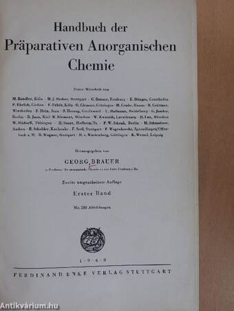 Handbuch der Präparativen Anorganischen Chemie 1.