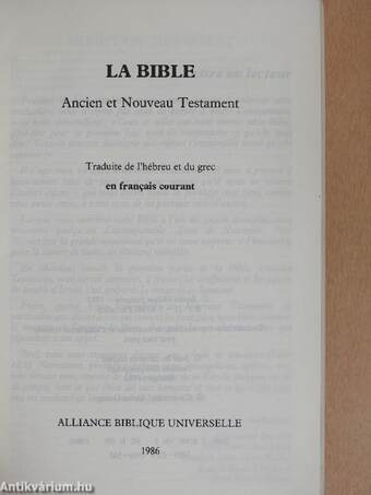 La Bible - Ancien et Nouveau Testament