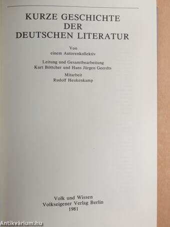 Kurze Geschichte der deutschen Literatur