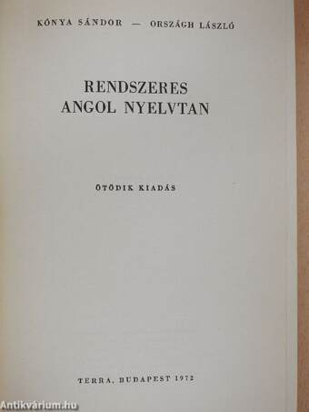 Rendszeres angol nyelvtan