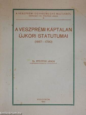 A veszprémi káptalan újkori statutumai