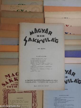 Magyar Sakkvilág 1927-1929., 1931., 1933-1934., 1936-1939., 1947. (vegyes számok) (23 db)