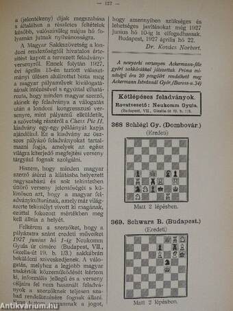 Magyar Sakkvilág 1927-1929., 1931., 1933-1934., 1936-1939., 1947. (vegyes számok) (23 db)