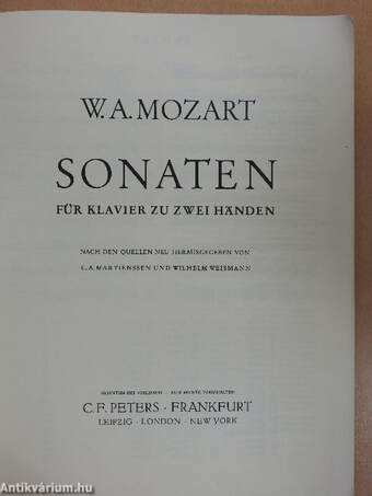 Sonaten für Klavier zu zwei Händen I.