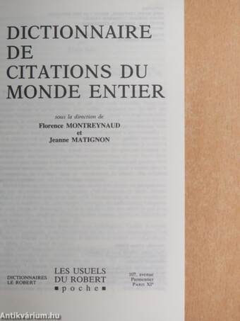 Dictionnaire de Citations du Monde Entier