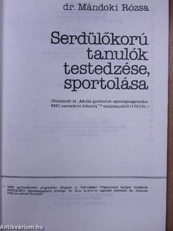 Serdülőkorú tanulók testedzése, sportolása