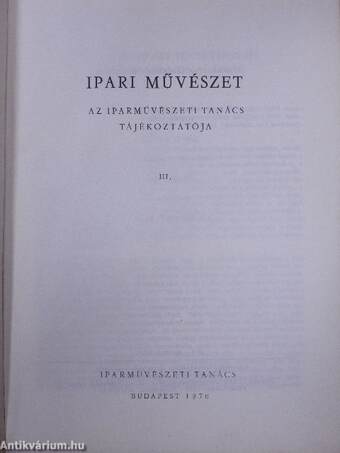 Ipari művészet III.