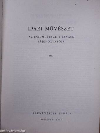 Ipari művészet III.